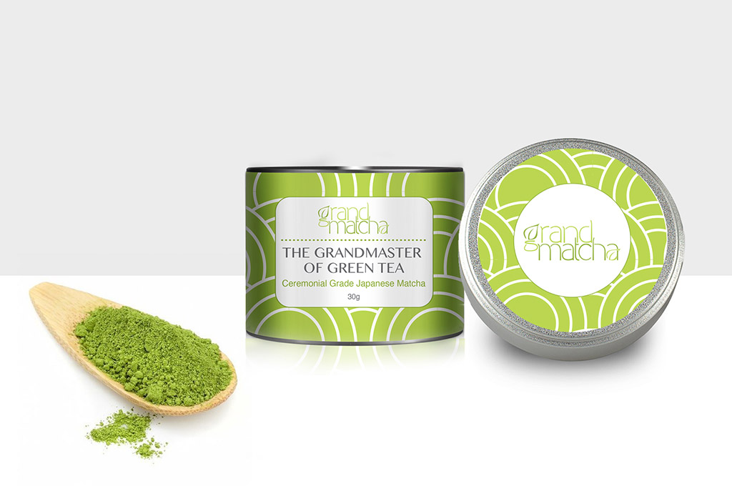 matcha green tea label design