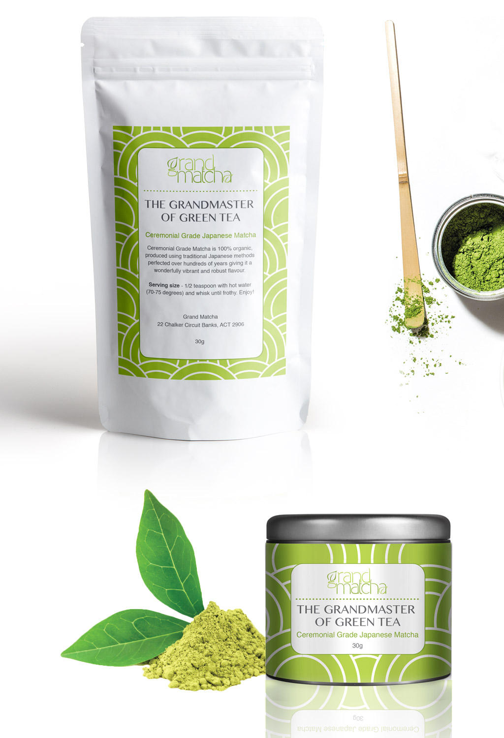 matcha green tea packaging design