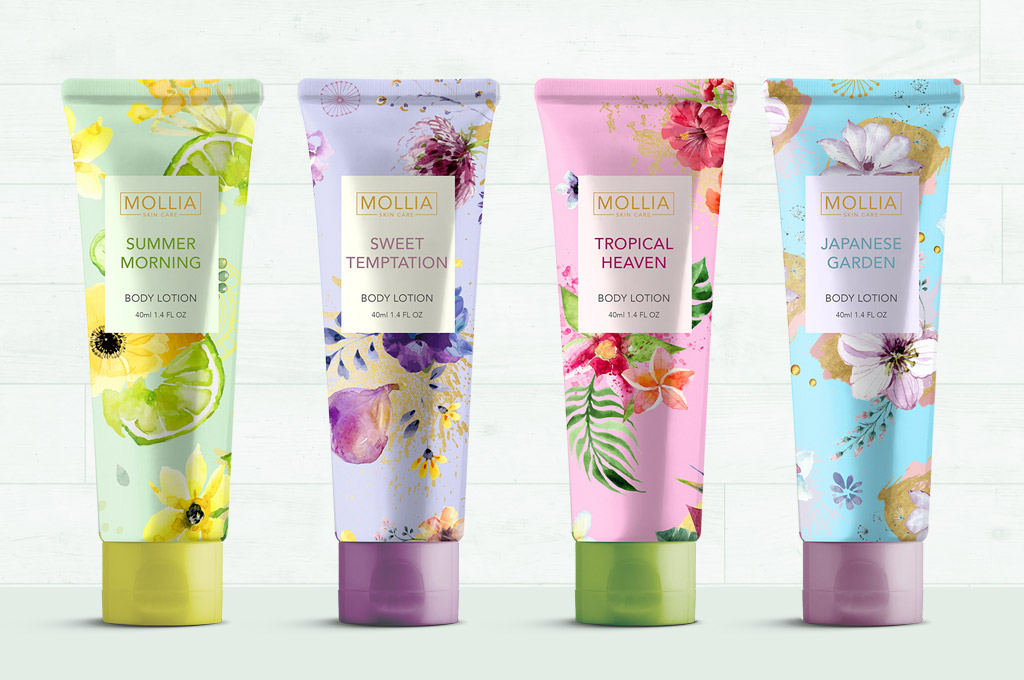 packaging design for cosmetic line